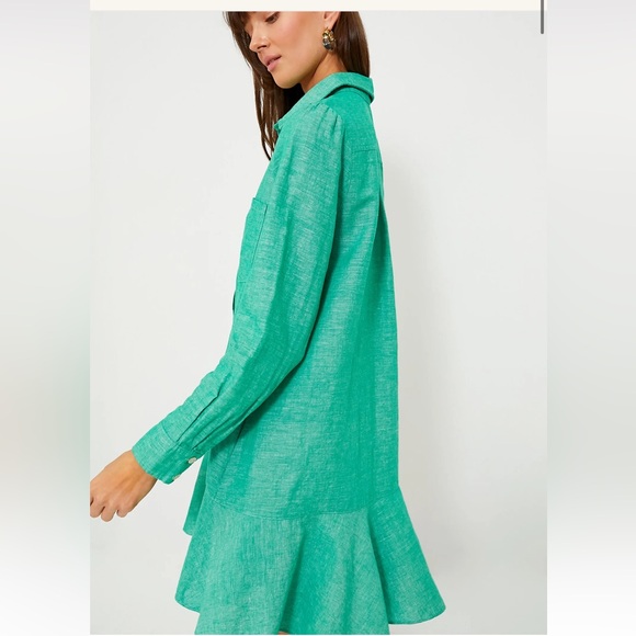 Tuckernuck Callahan Shirt Dress in Sea Green - Picture 5 of 9